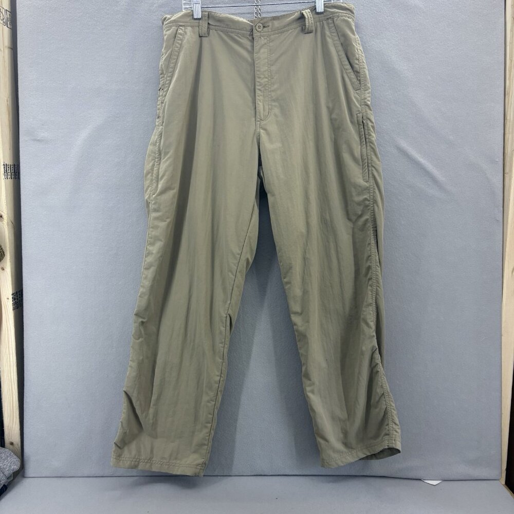 REI‎ Nylon Beige Outdoors Khaki Pants Mens Straight Leg 38x30 (Actual 36x28.5)